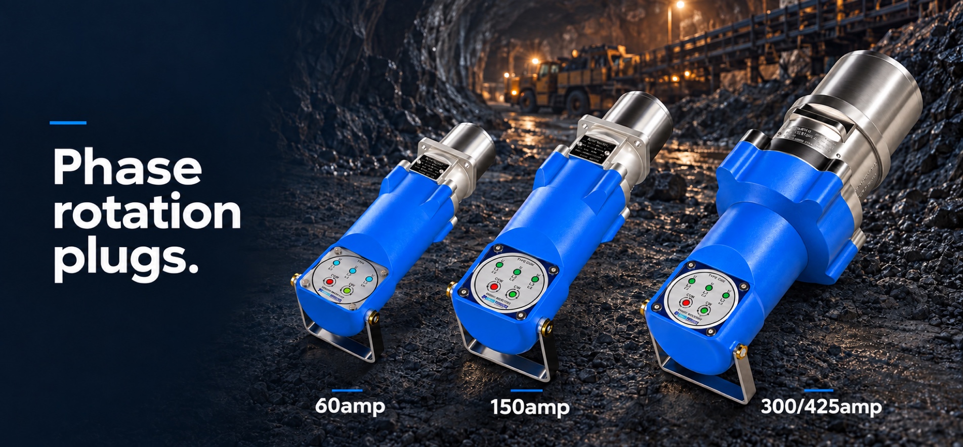 New Macey phase rotation plugs: 60amp, 150amp and 300/425amp